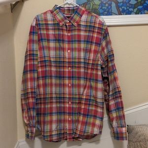 Banana Republic Men's XL button down long sleeve red plaid